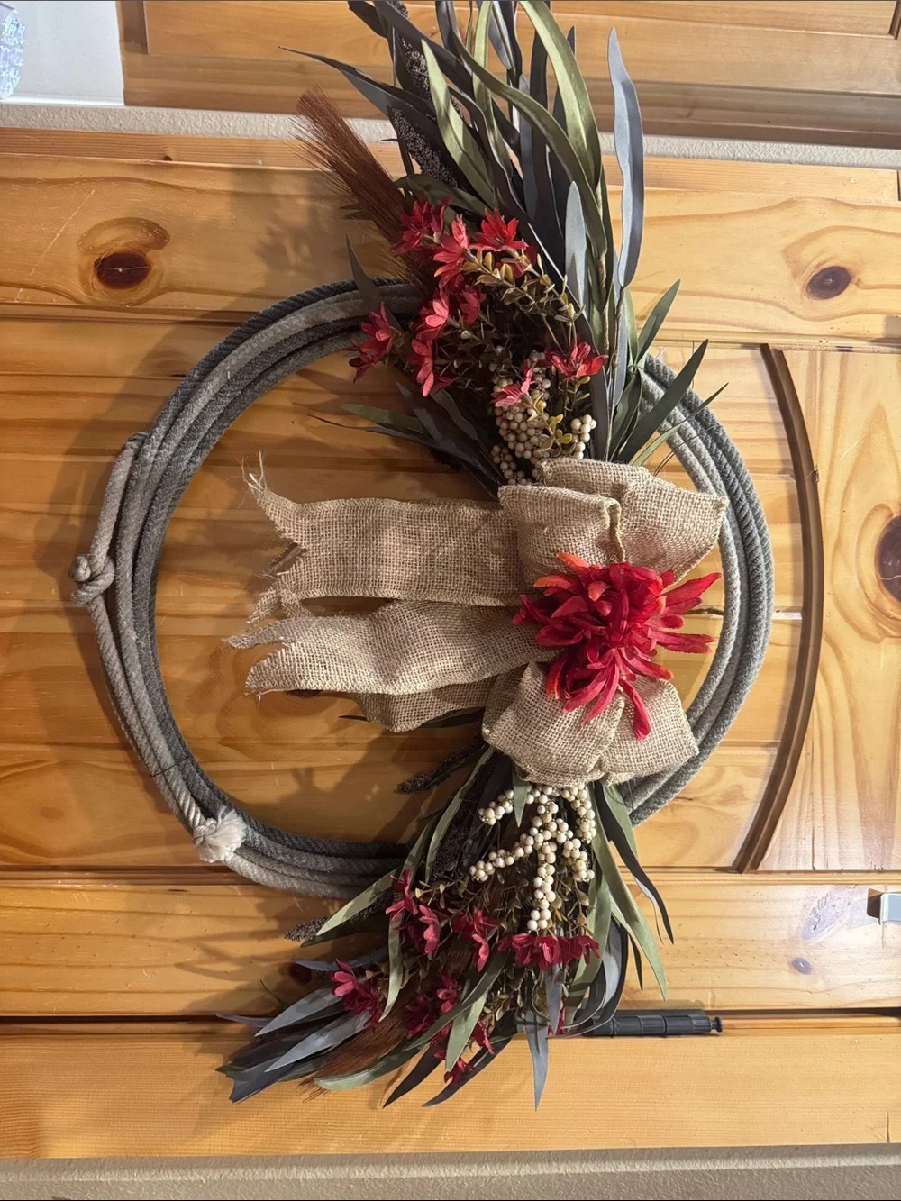 Fall western wreath with rope